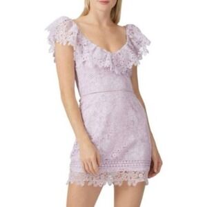 Saylor REVOLVE Adwoa Lilac Lace V-Neck Ruffle Mini Dress Fairycore - Small